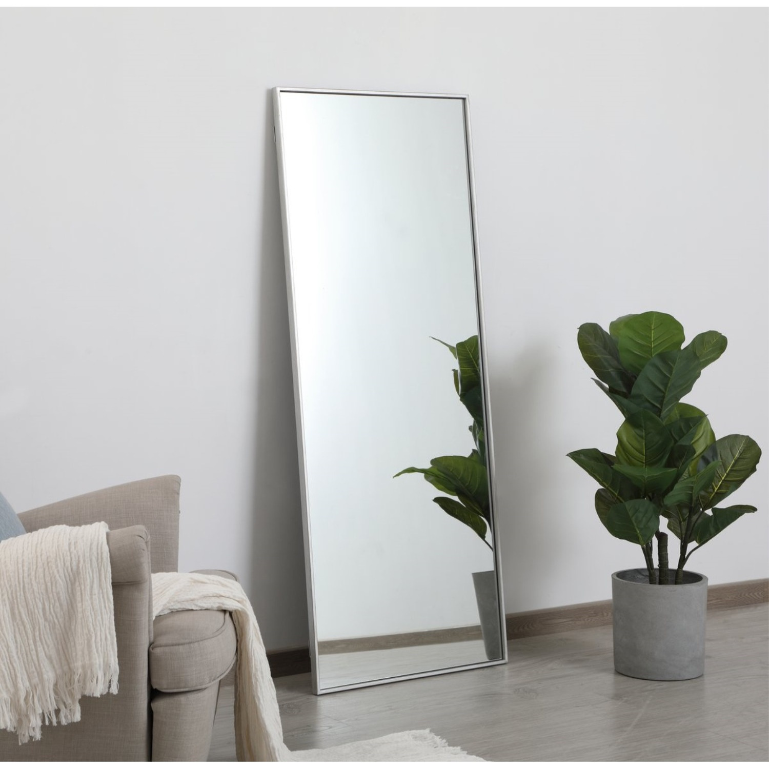 Metal frame rectangle mirror 24 inch in Sliver