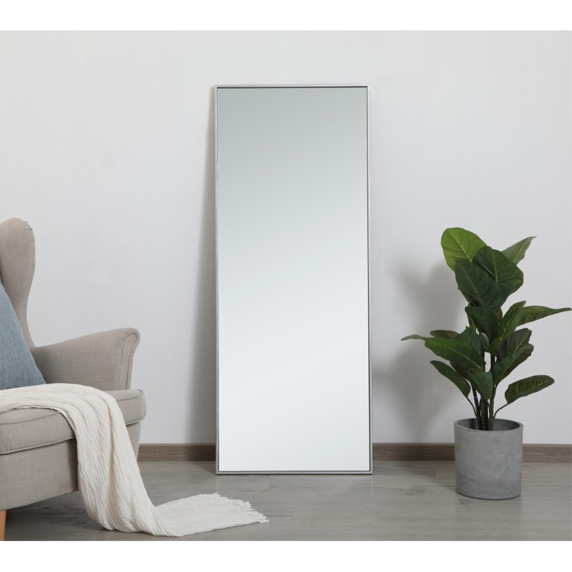 Metal frame rectangle mirror 24 inch in Sliver