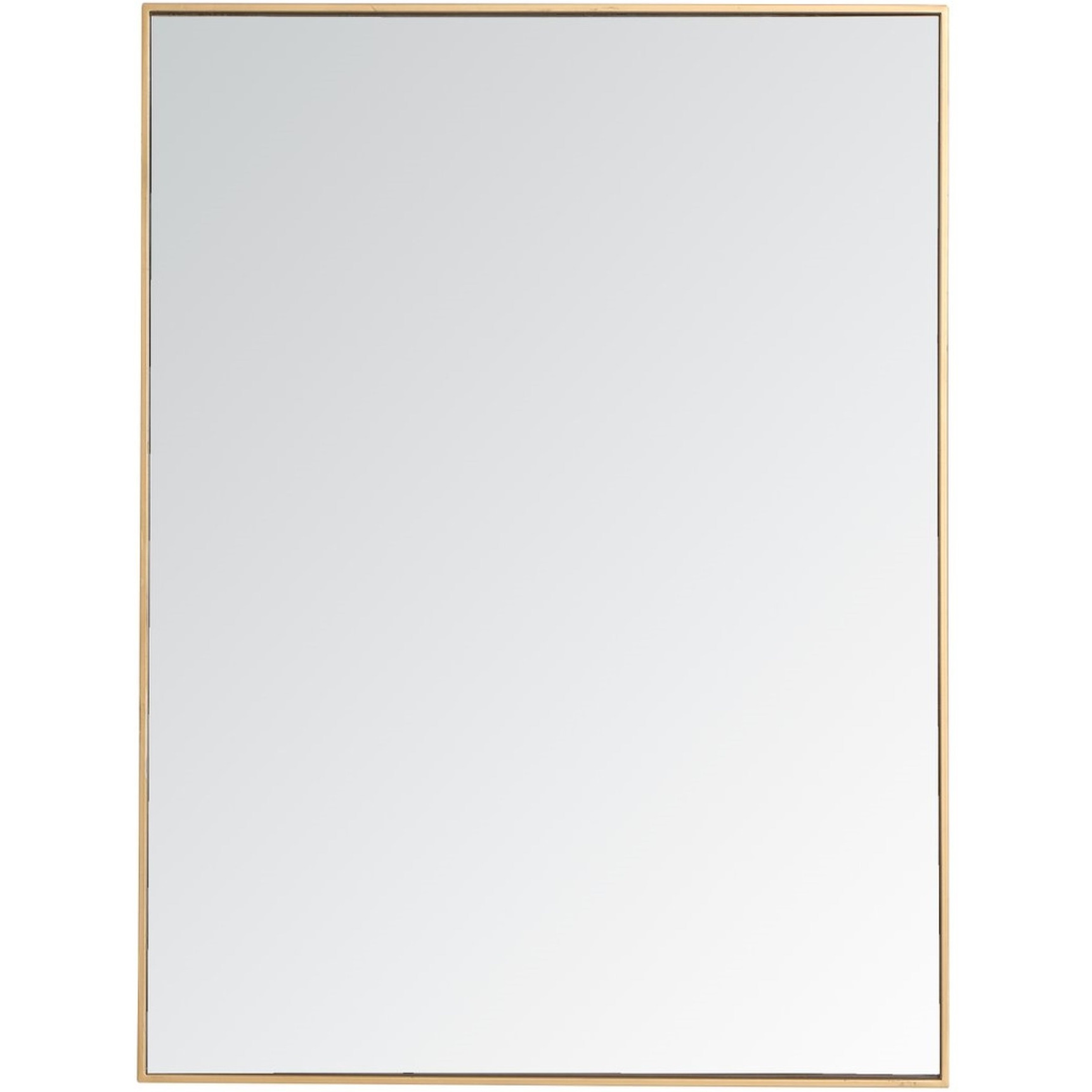 Metal frame rectangle mirror 36 inch in Brass