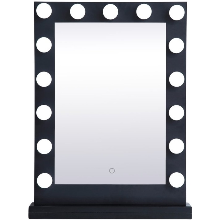 Brenda 24 inch by 32 inch plug in LED 5000K mirror in black