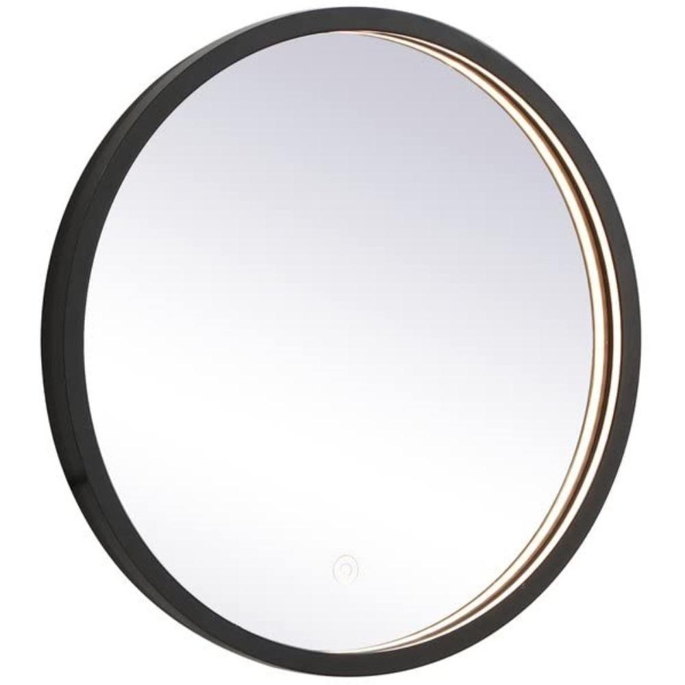 Pier 18 inch LED mirror with adjustable color temperature 3000K/4200K/6400K in black