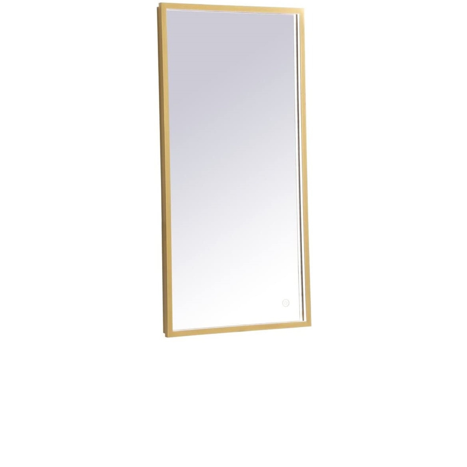 Pier 48 inch LED mirror with adjustable color temperature 3000K/4200K/6400K in brass