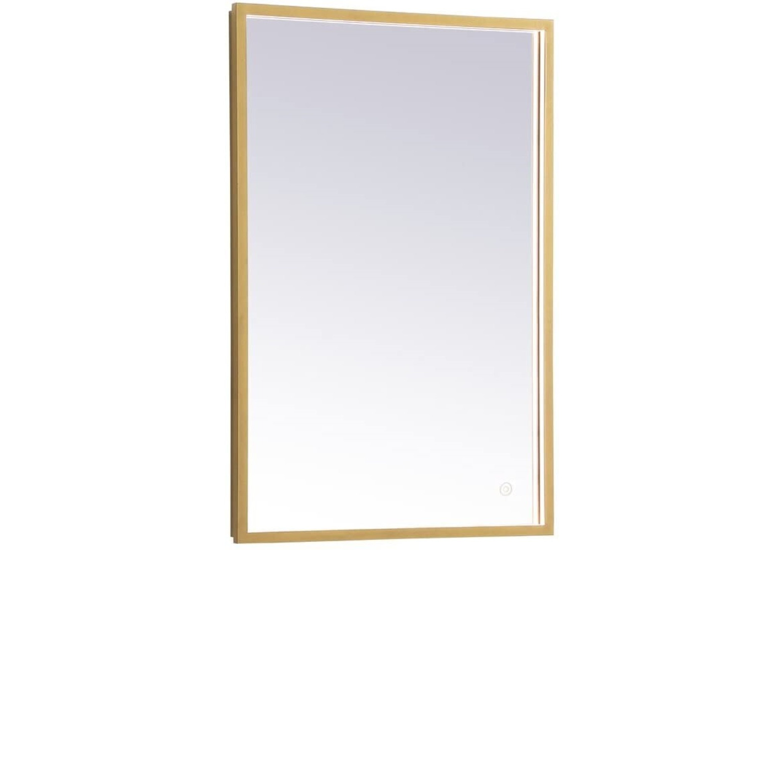 Pier 18x30 inch LED mirror with adjustable color temperature 3000K/4200K/6400K in brass