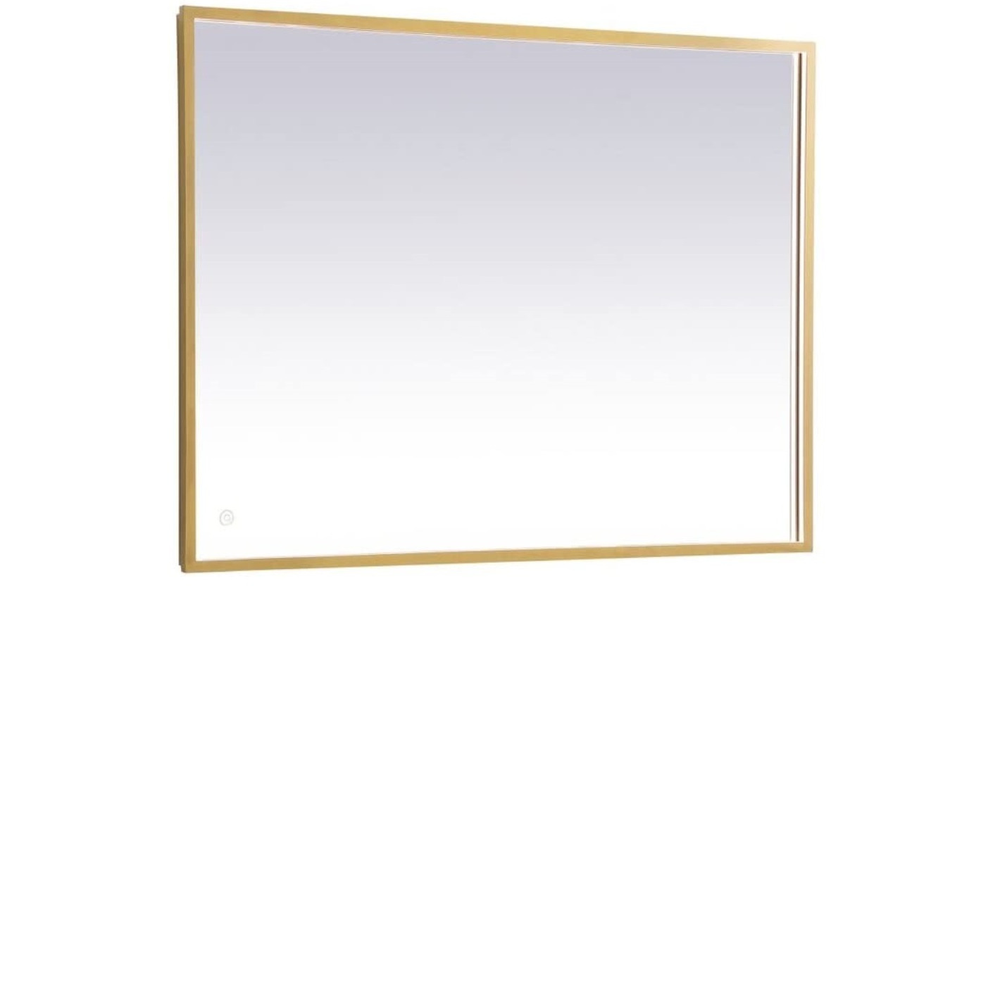 Pier 30x30 inch LED mirror with adjustable color temperature 3000K/4200K/6400K in brass