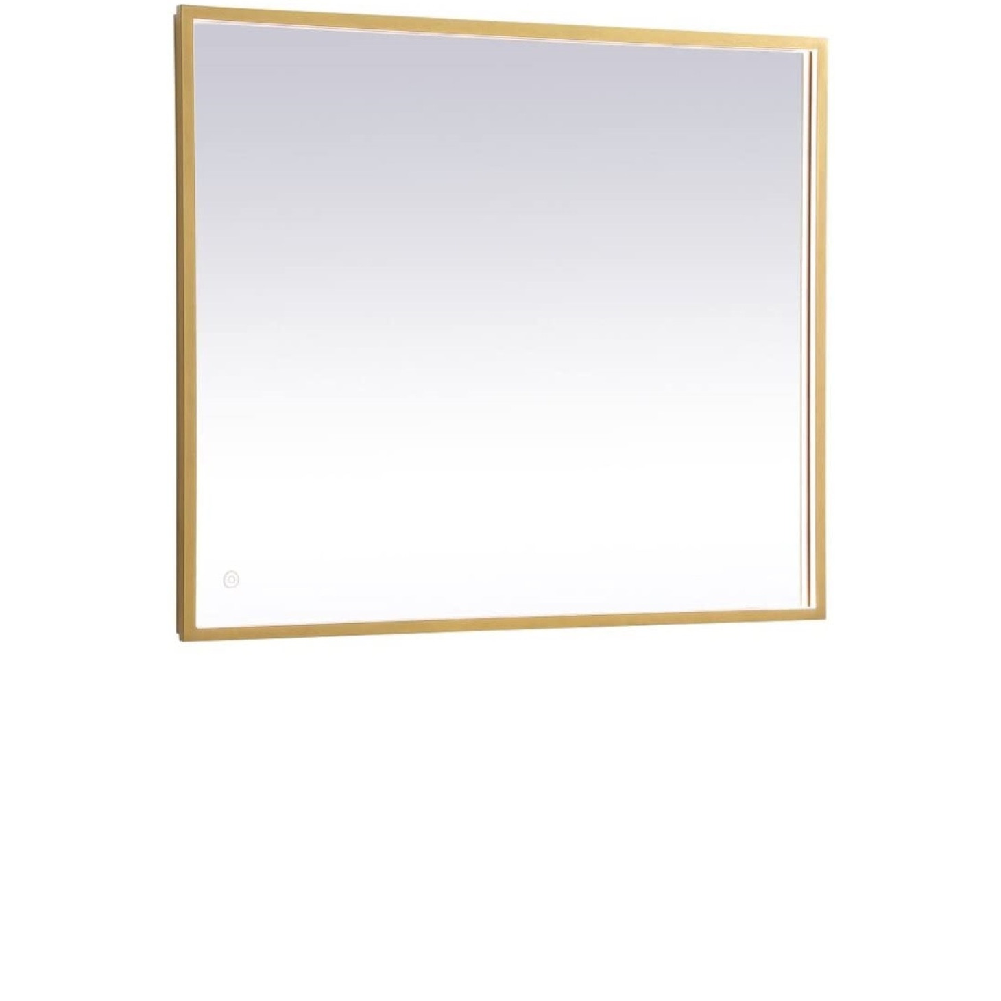 Pier 27x40 inch LED mirror with adjustable color temperature 3000K/4200K/6400K in brass
