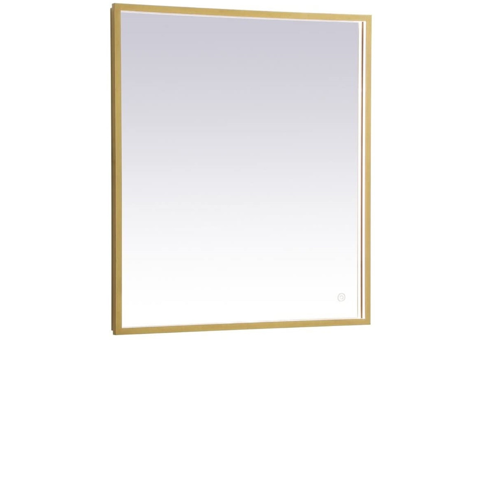 Pier 24x36 inch LED mirror with adjustable color temperature 3000K/4200K/6400K in brass
