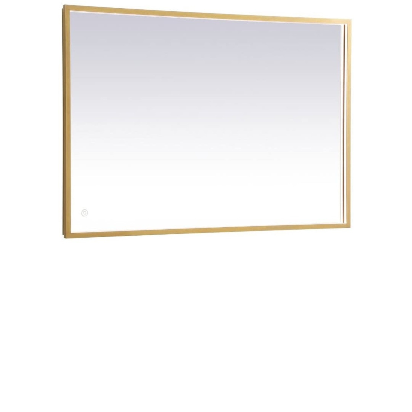 Pier 27x30 inch LED mirror with adjustable color temperature 3000K/4200K/6400K in brass