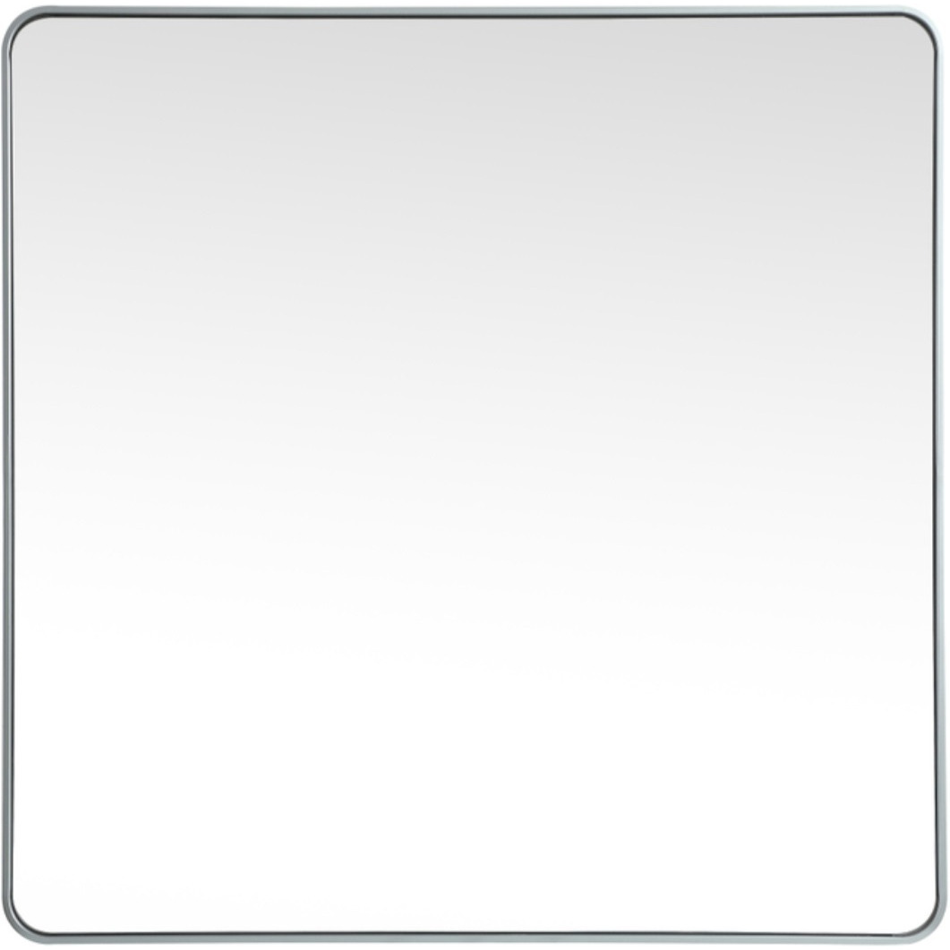 Soft corner metal square mirror 48x48 inch in Silver