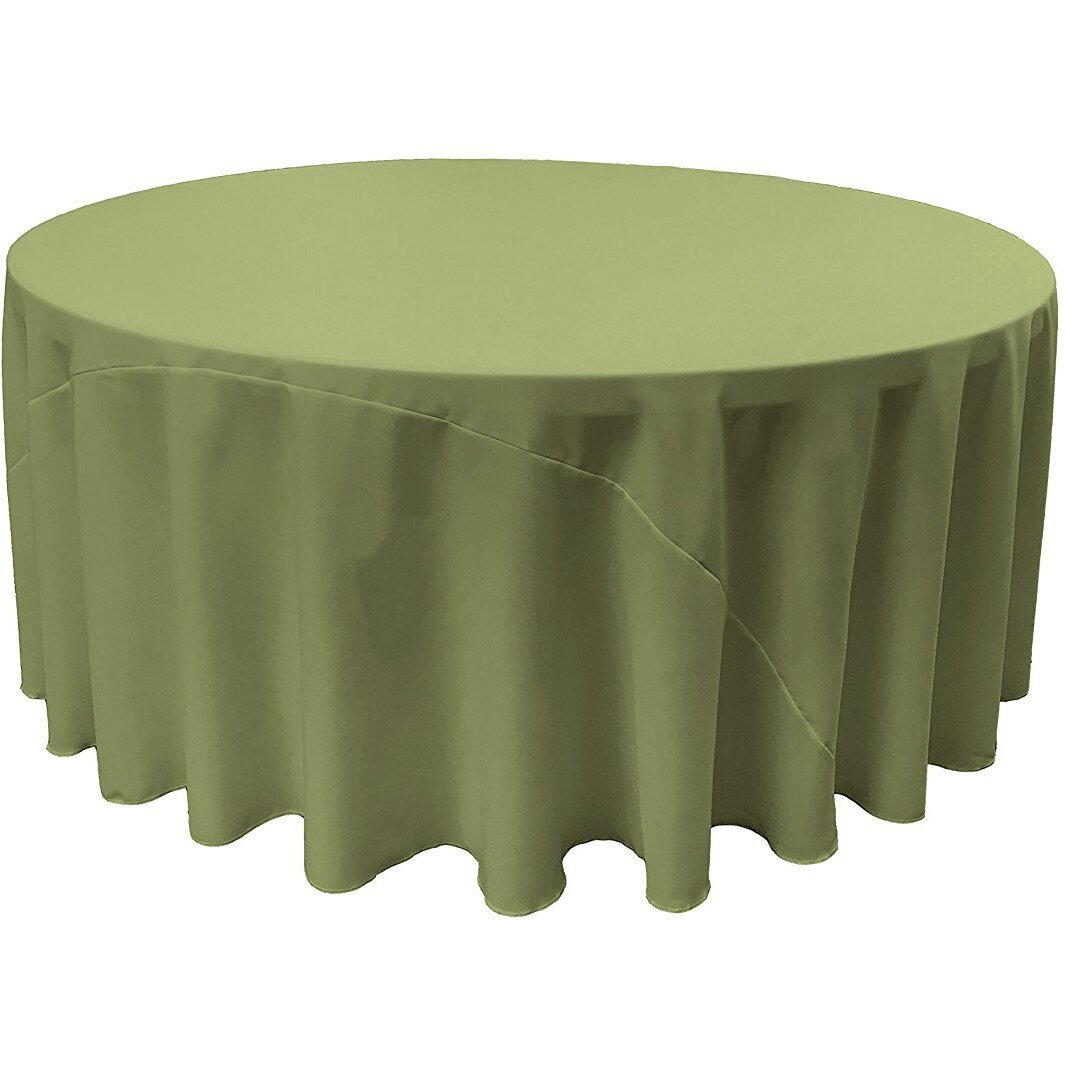 LA Linen TCpop132R-SageDrkP39 Polyester Poplin Tablecloth  Dark Sage - 132 in. Round