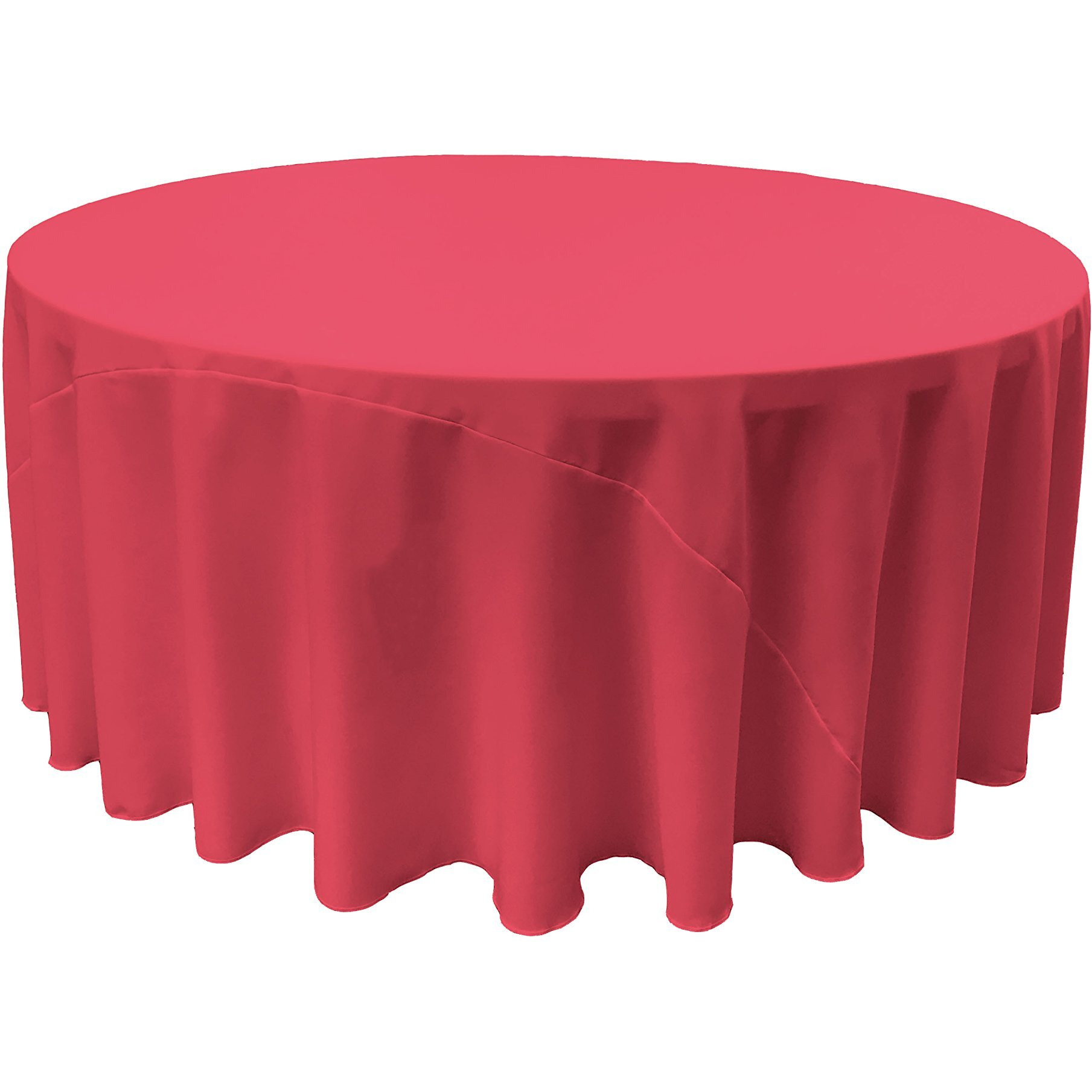 LA Linen TCpop132R-FuchsiaP49 Polyester Poplin Tablecloth  Fuchsia - 132 in. Round