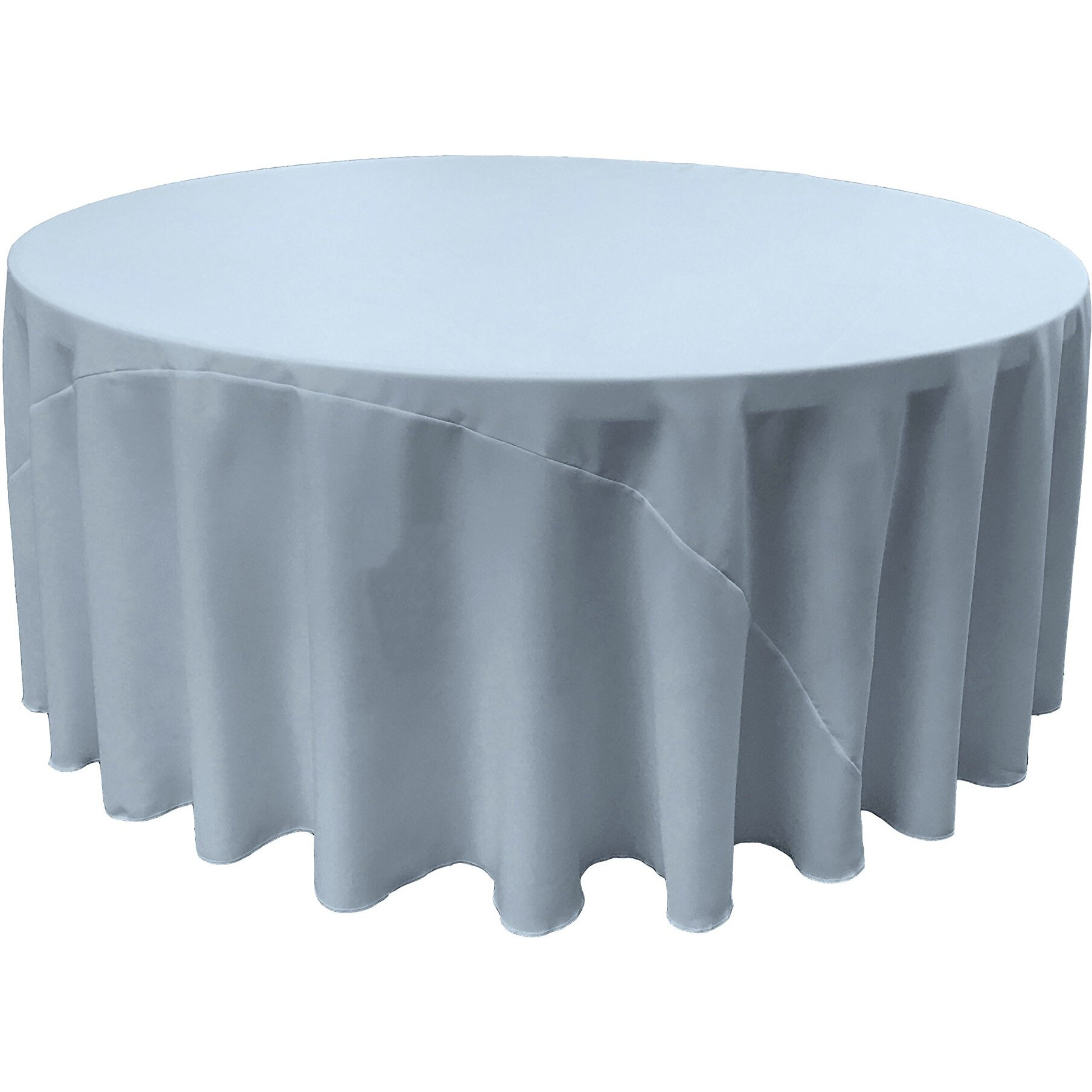 LA Linen TCpop132R-BlueLgtP18 Polyester Poplin Tablecloth  Light Blue - 132 in. Round