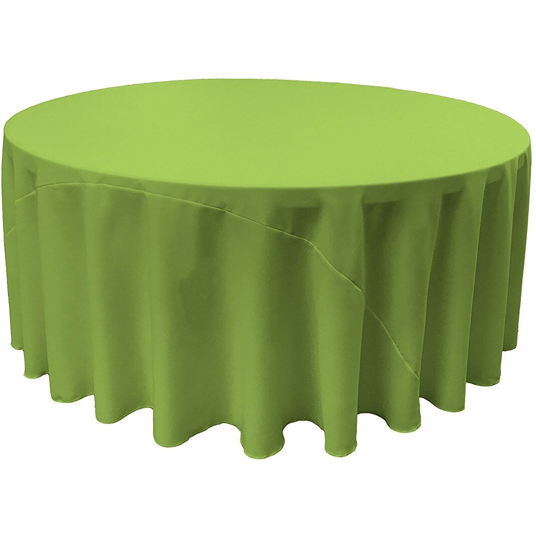 LA Linen TCpop132R-LimeP84 Polyester Poplin Tablecloth  Lime - 132 in. Round