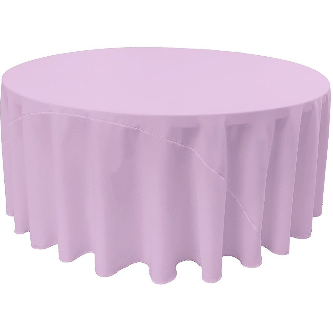 LA Linen TCpop132R-LilacP45 Polyester Poplin Tablecloth  Lilac - 132 in. Round