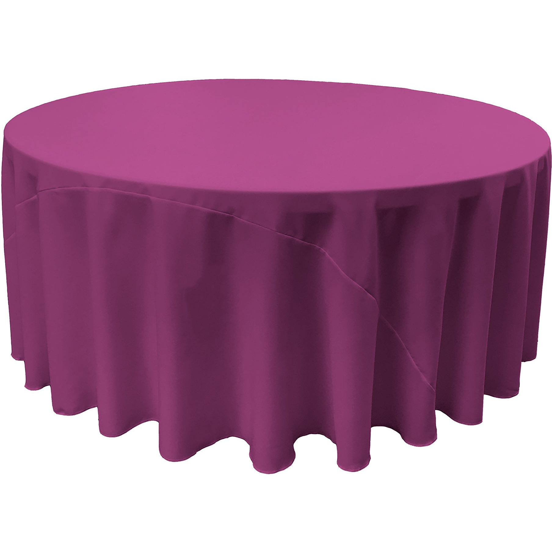 LA Linen TCpop132R-MagentaP81 Polyester Poplin Tablecloth  Magenta - 132 in. Round