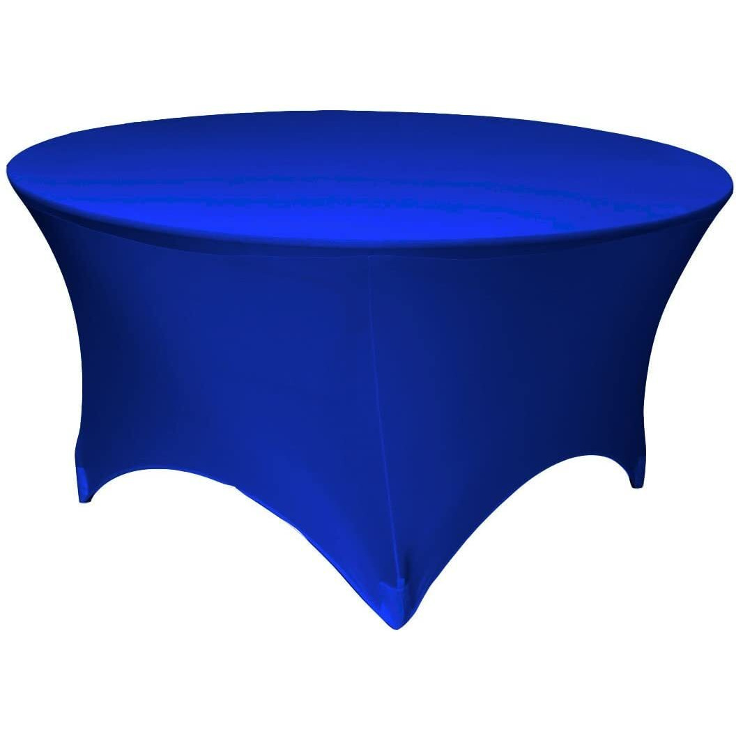 LA Linen TCSpandex60Rx30H-RoyalBlueX50 Round Spandex Tablecloth  Royal Blue - 60 x 30 in.