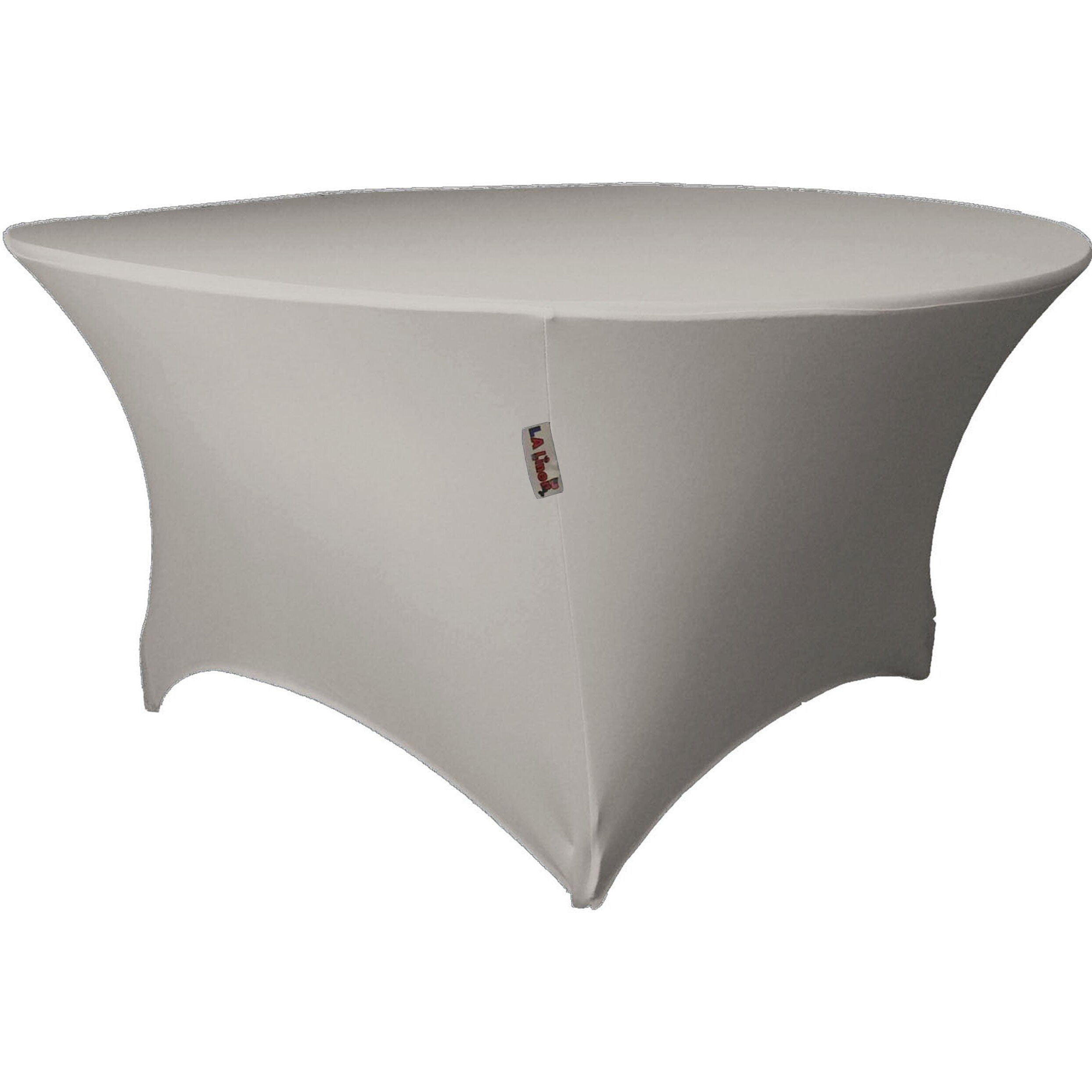 LA Linen TCSpandex60Rx30H-GrayLightX41 Round Spandex Tablecloth  Light Gray - 60 x 30 in.