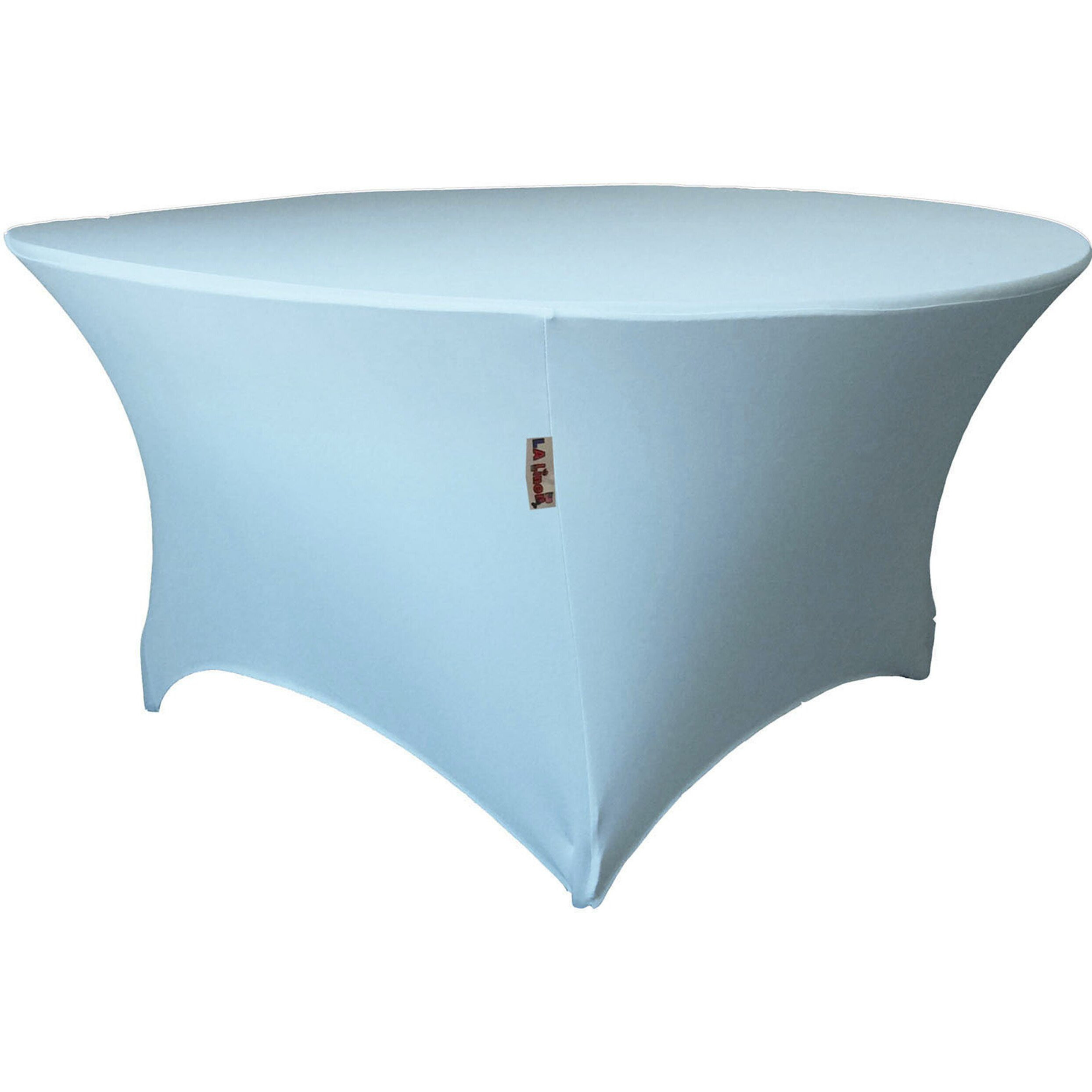 LA Linen TCSpandex60Rx30H-BlueLightX18 Round Spandex Tablecloth  Blue Light - 60 x 30 in.