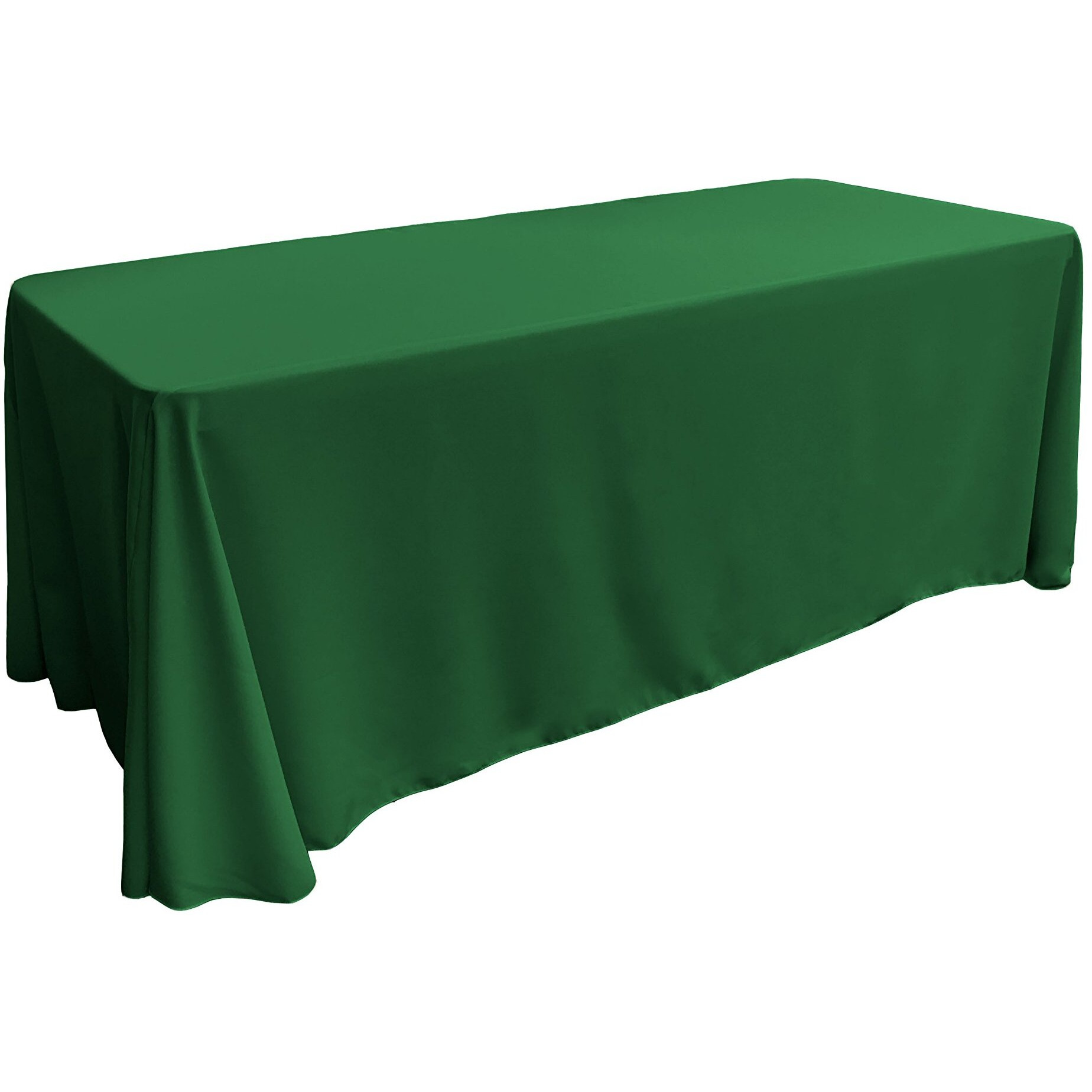 LA Linen TCpop90x156-GreenEmP32 Polyester Poplin Rectangular Tablecloth  Emerald Green - 90 x 156 in.