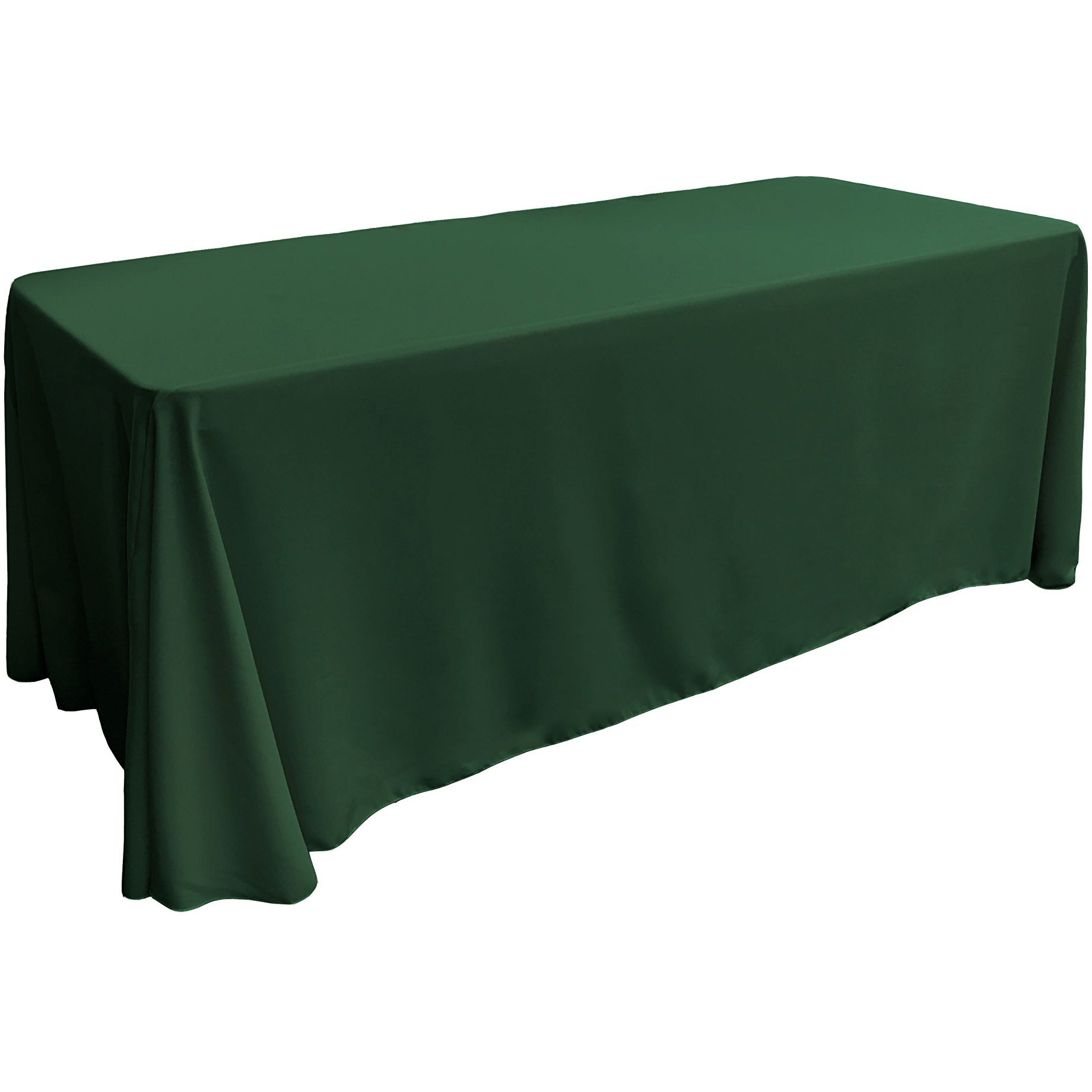 LA Linen TCpop90x156-GreenHuP20 Polyester Poplin Rectangular Tablecloth  Hunter Green - 90 x 156 in.