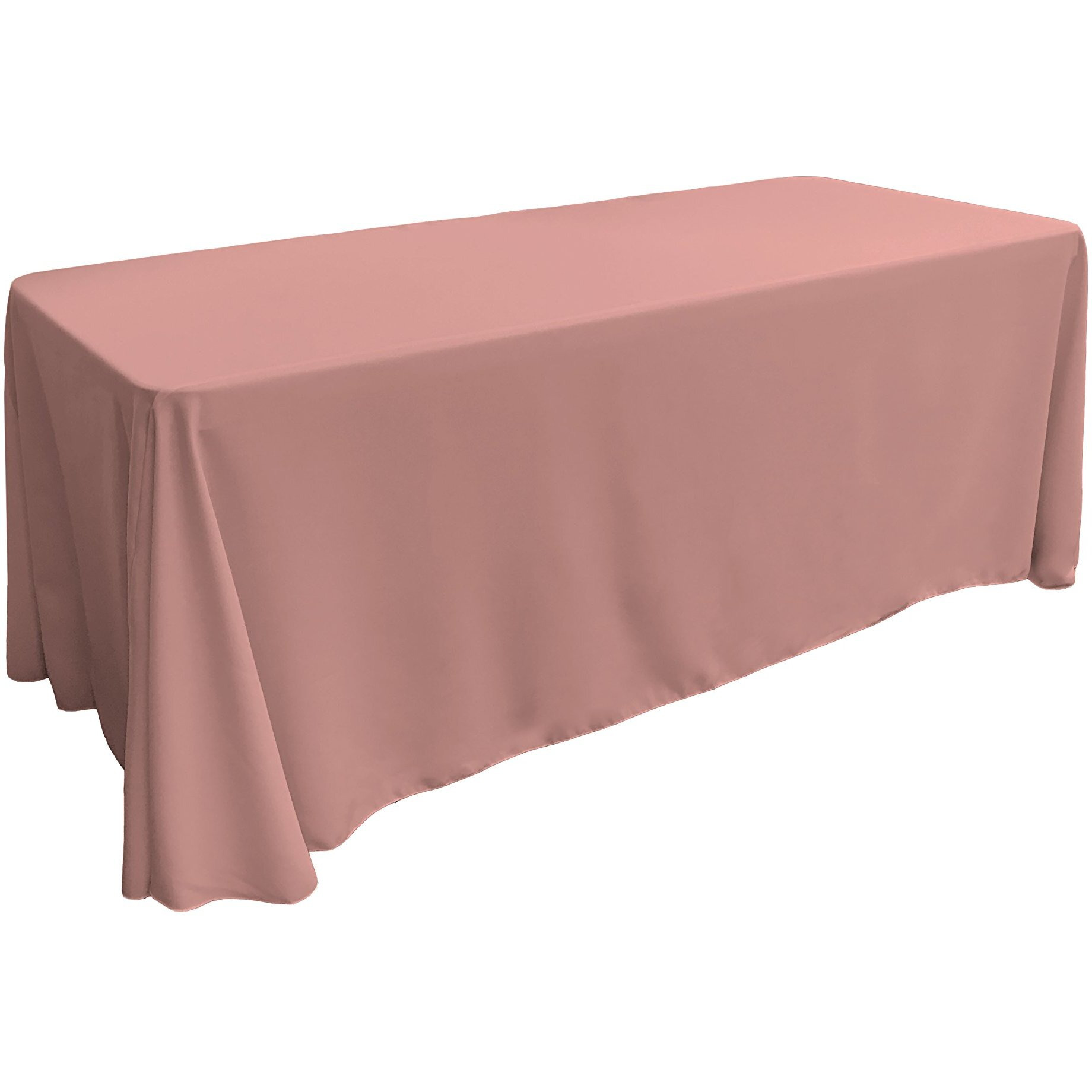 LA Linen TCpop90x132-RoseP79 Polyester Poplin Rectangular Tablecloth  Dusty Rose - 90 x 132 in.