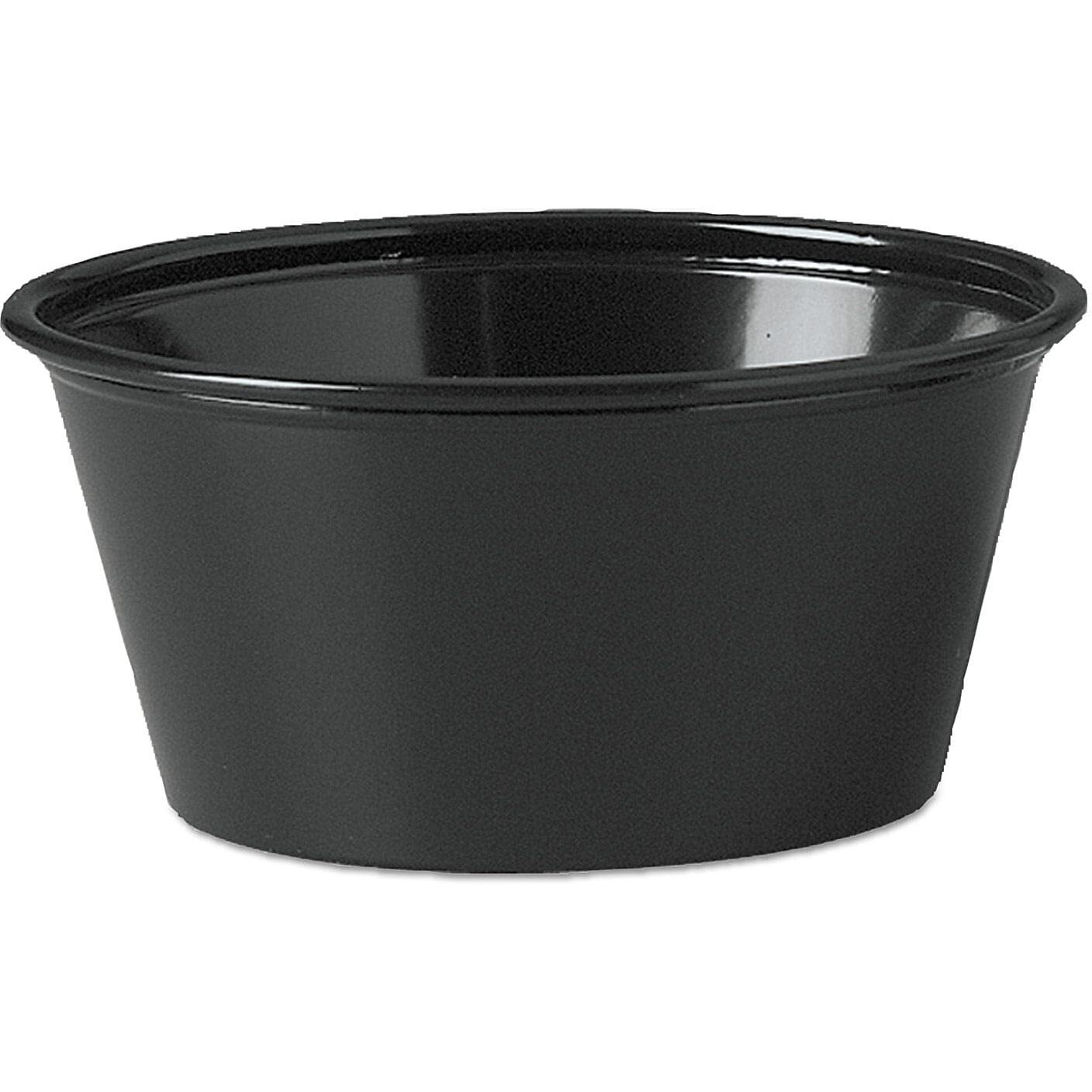 Solo Cups DCCP325BLK Black Plastic Souffle Cups
