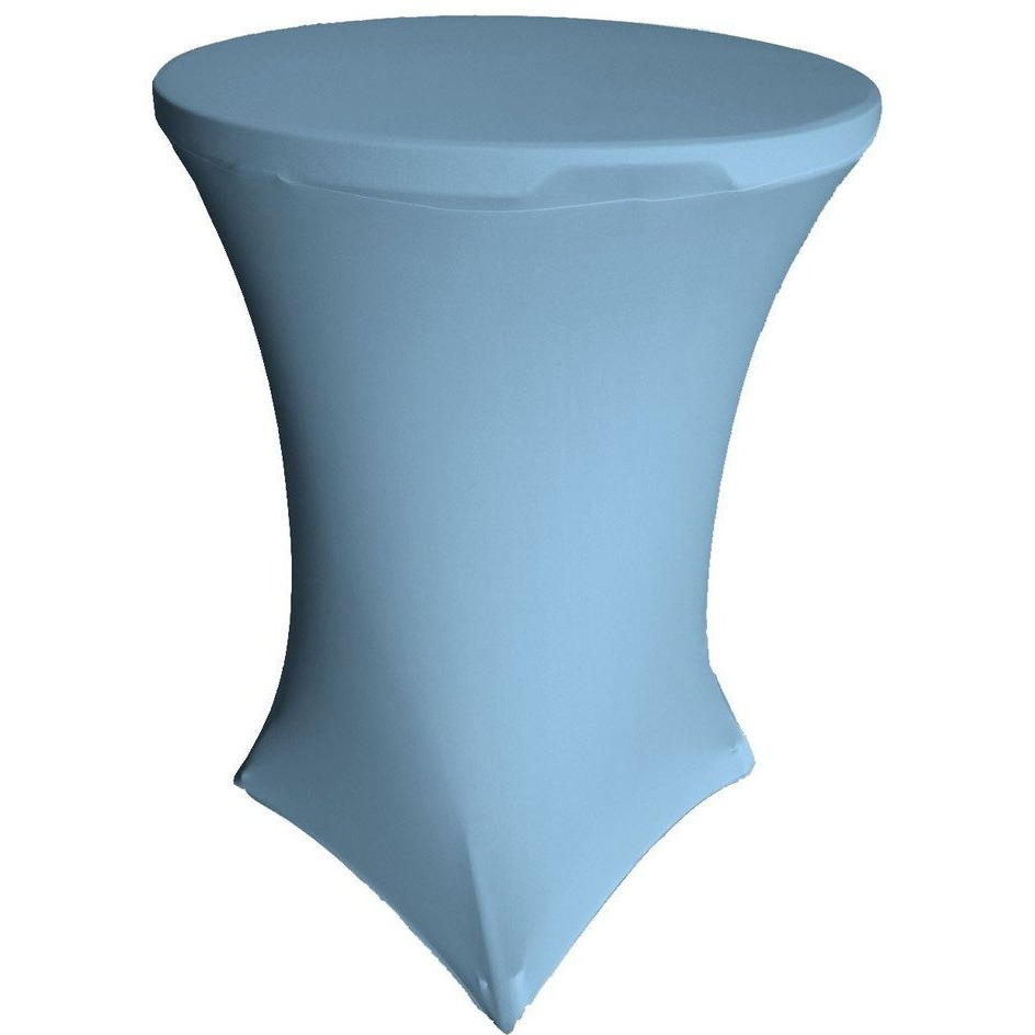 LA Linen TCSpandex30Rx30H-BlueLightX18 Round Spandex Tablecloth  Blue Light - 30 x 30 in.