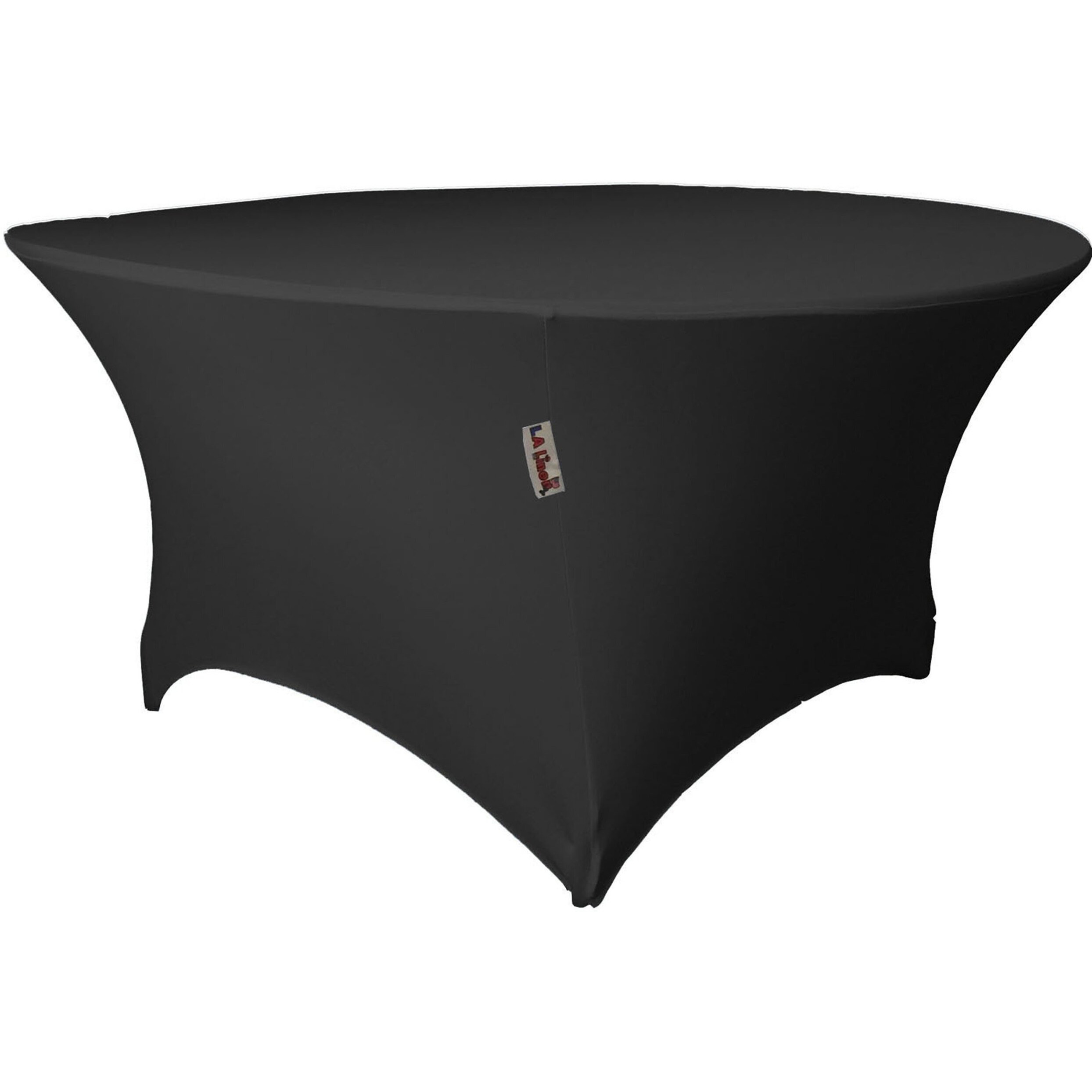 LA Linen TCSpandex48Rx30H-BlackX24 Round Spandex Tablecloth  Black - 48 x 30 in.