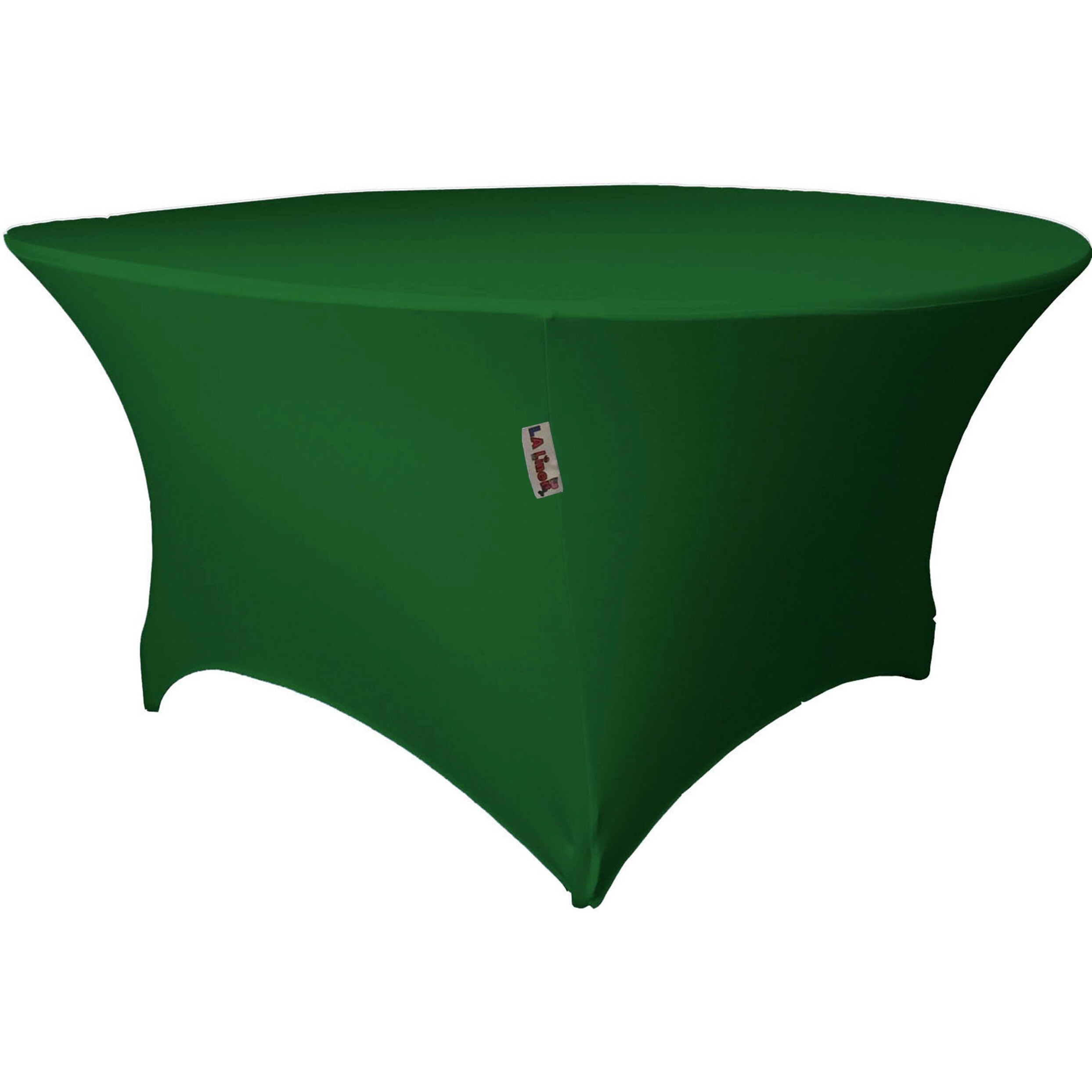 LA Linen TCSpandex48Rx30H-GreenEmeraldX32 Round Spandex Tablecloth  Emerald Green - 48 x 30 in.