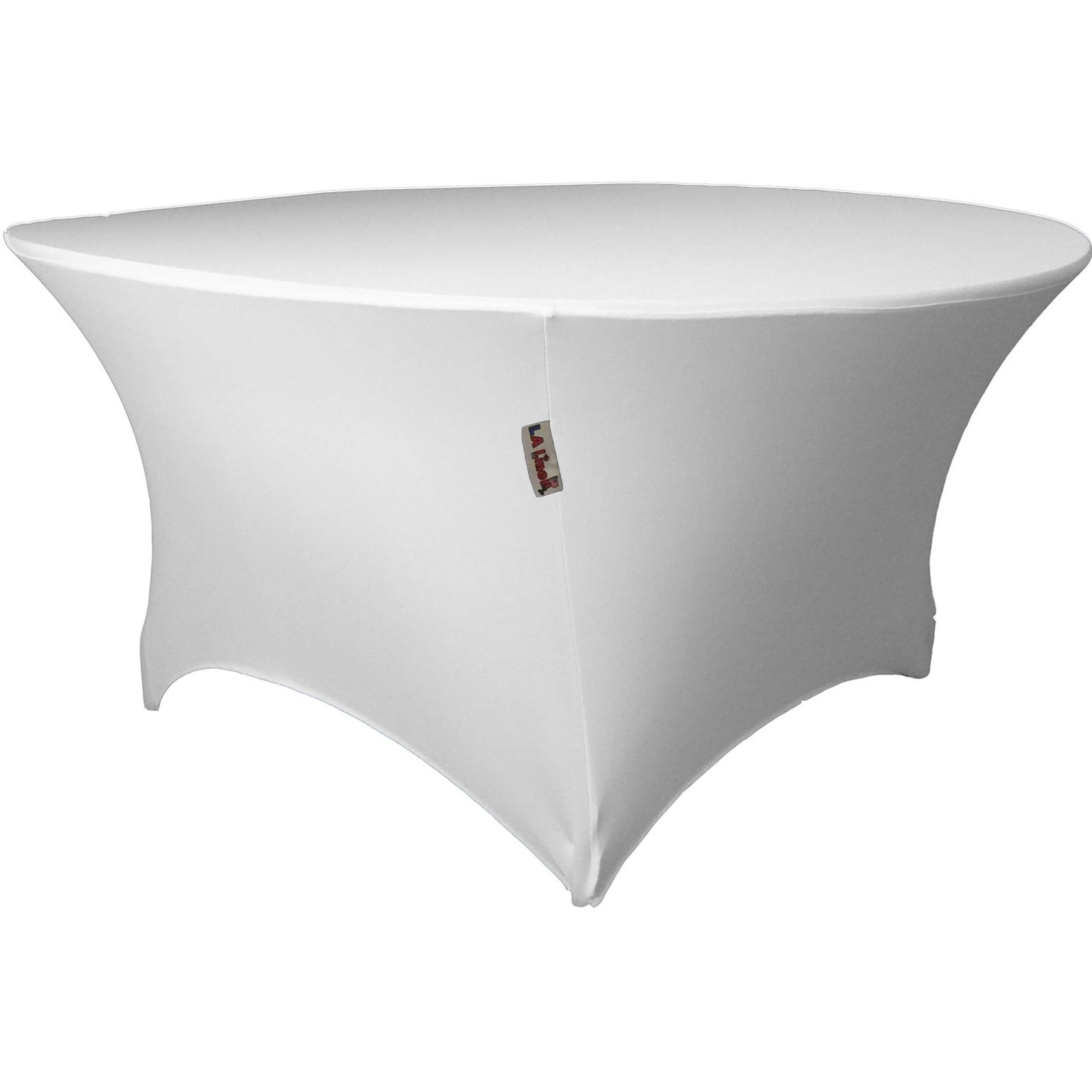 LA Linen TCSpandex48Rx30H-WhiteX11 Round Spandex Tablecloth  White - 48 x 30 in.