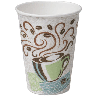 Dixie Food Service DXE92959 10 oz Coffee Dreams Design Paper Hot Cups  Multicolor
