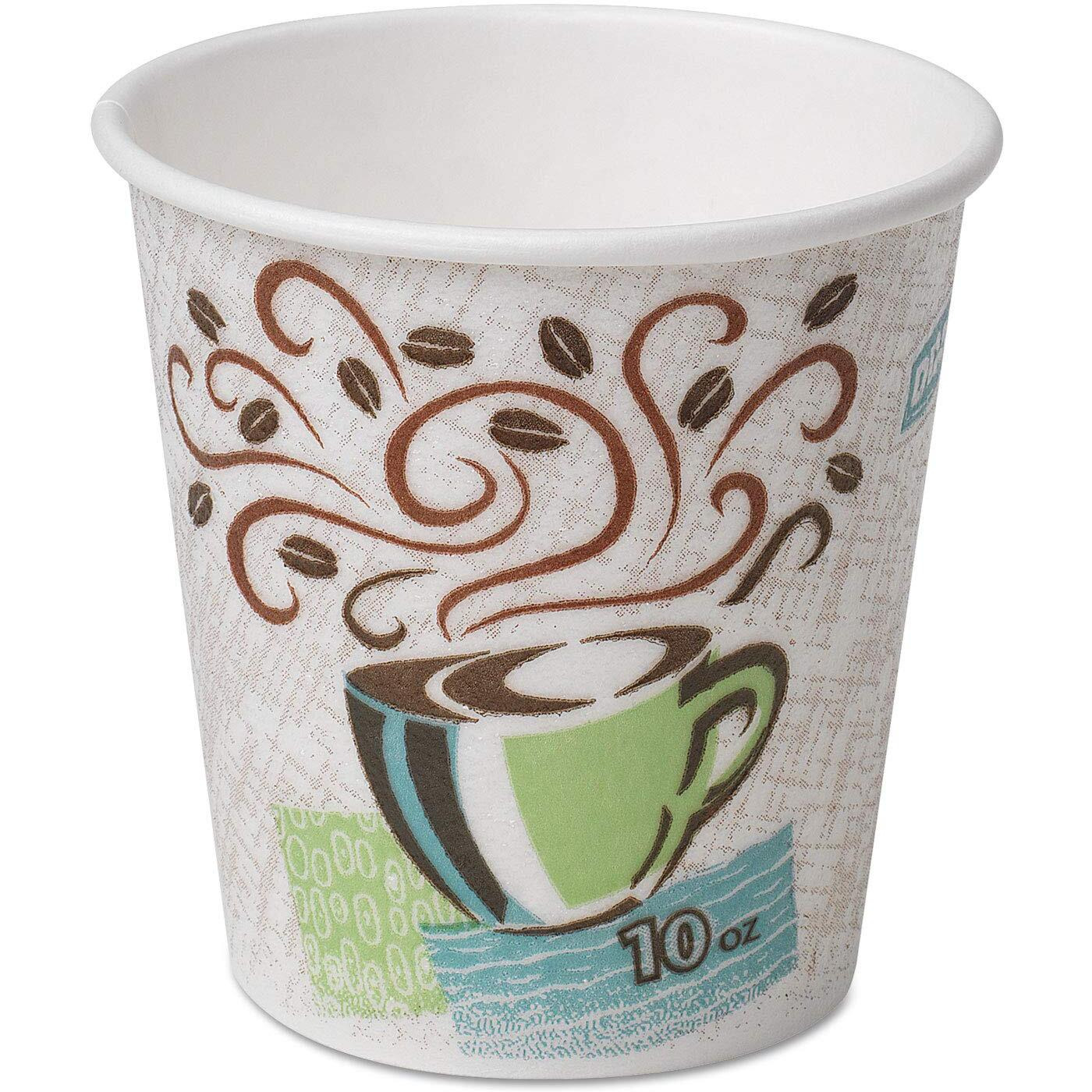 Dixie Food Service DXE92959 10 oz Coffee Dreams Design Paper Hot Cups  Multicolor