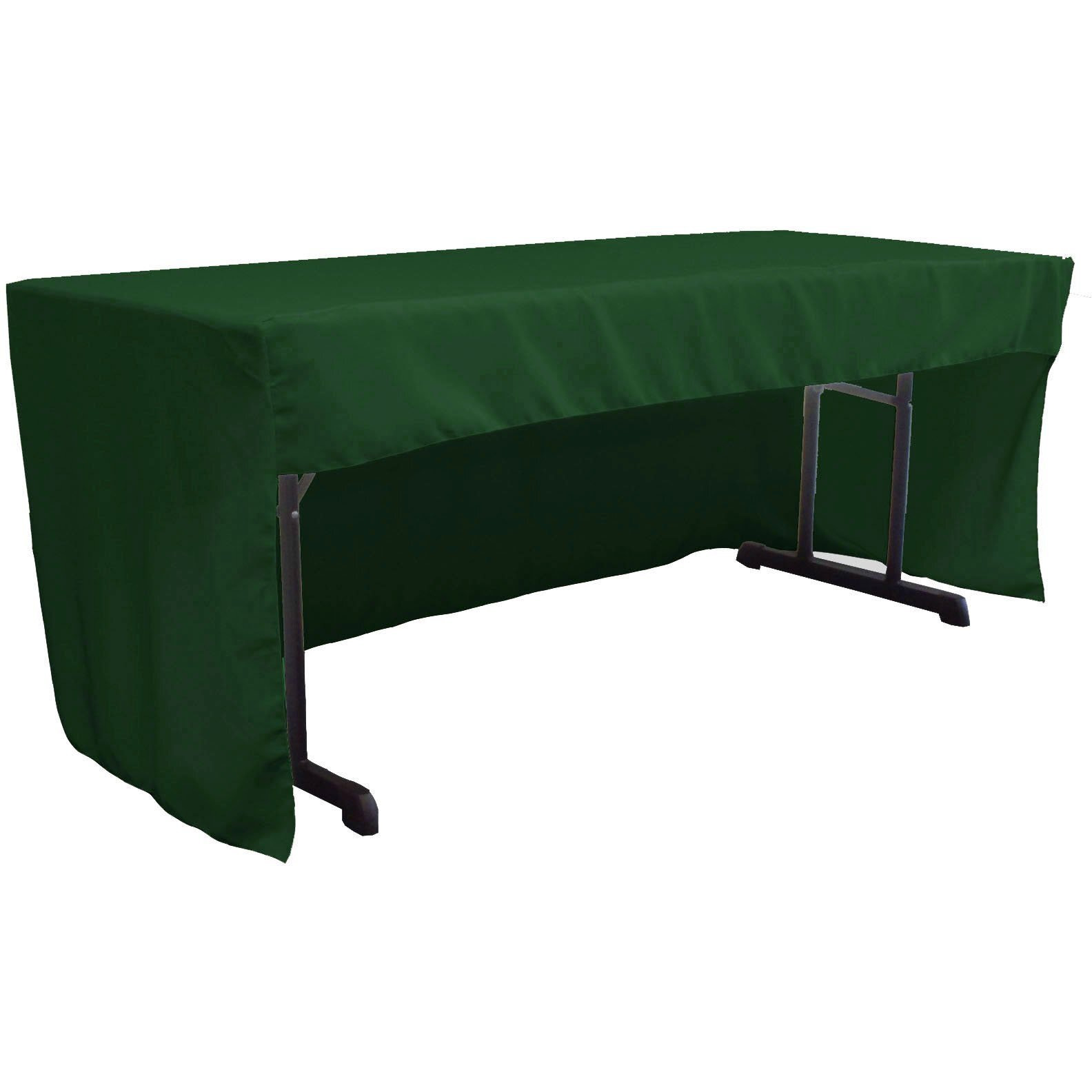 LA Linen TCpop-OB-fit-96x30x30-GreenHuP20 2.26 lbs Open Back Polyester Poplin Fitted Tablecloth  Hunter Green