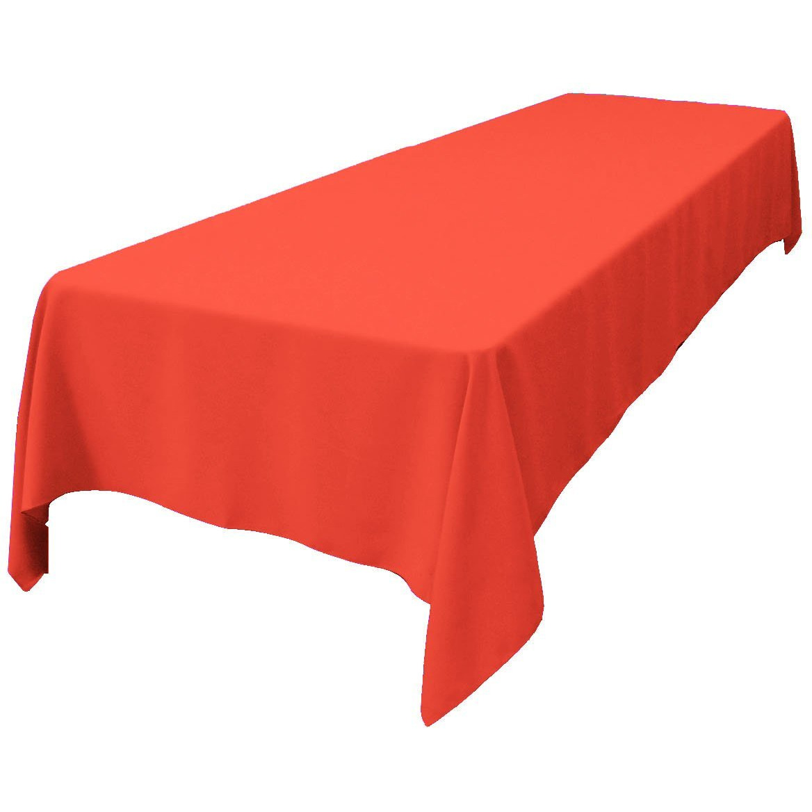 LA Linen TCpop60x144-CoralP55 Polyester Poplin Rectangular Tablecloth  Coral - 60 x 144 in.