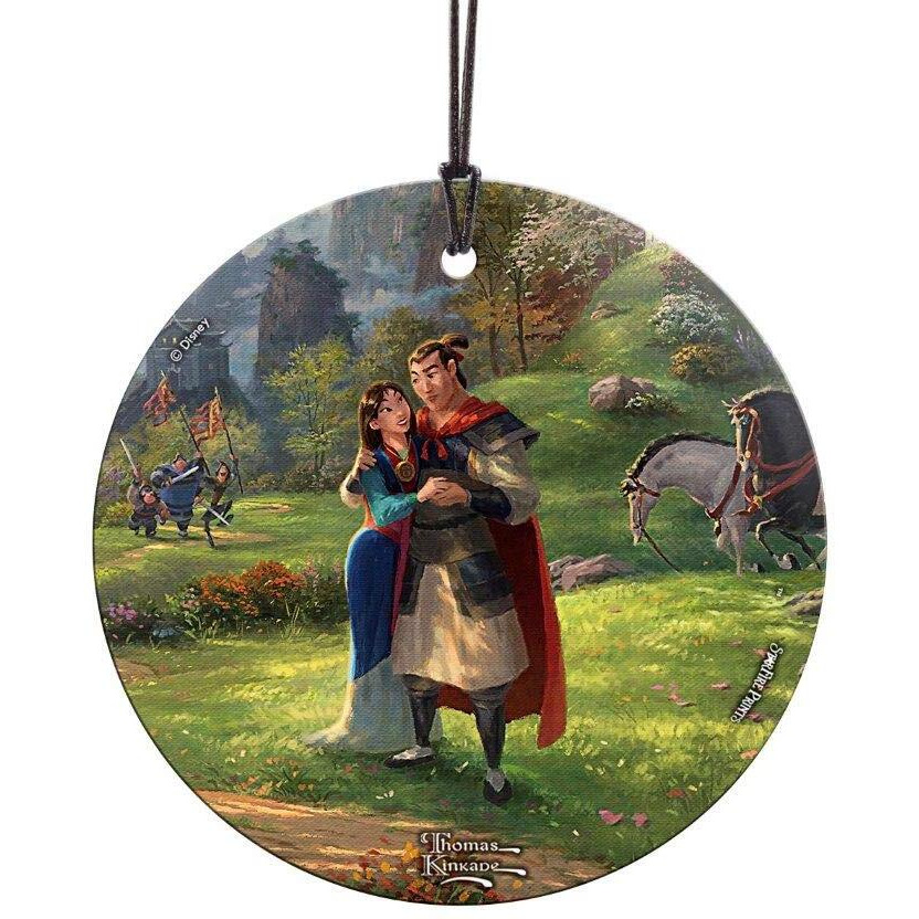 Trend Setters SPCIR979 Thomas Kinkade Mulan Blossoms of Love - Couple StarFire Prints Hanging Glass