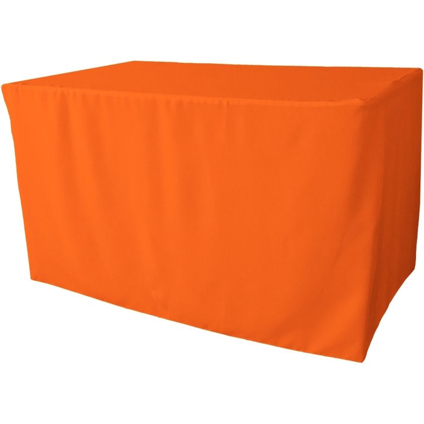 TCpop-fit-48x24x30-OrangeP48 1.67 lbs Polyester Poplin Fitted Tablecloth  Orange