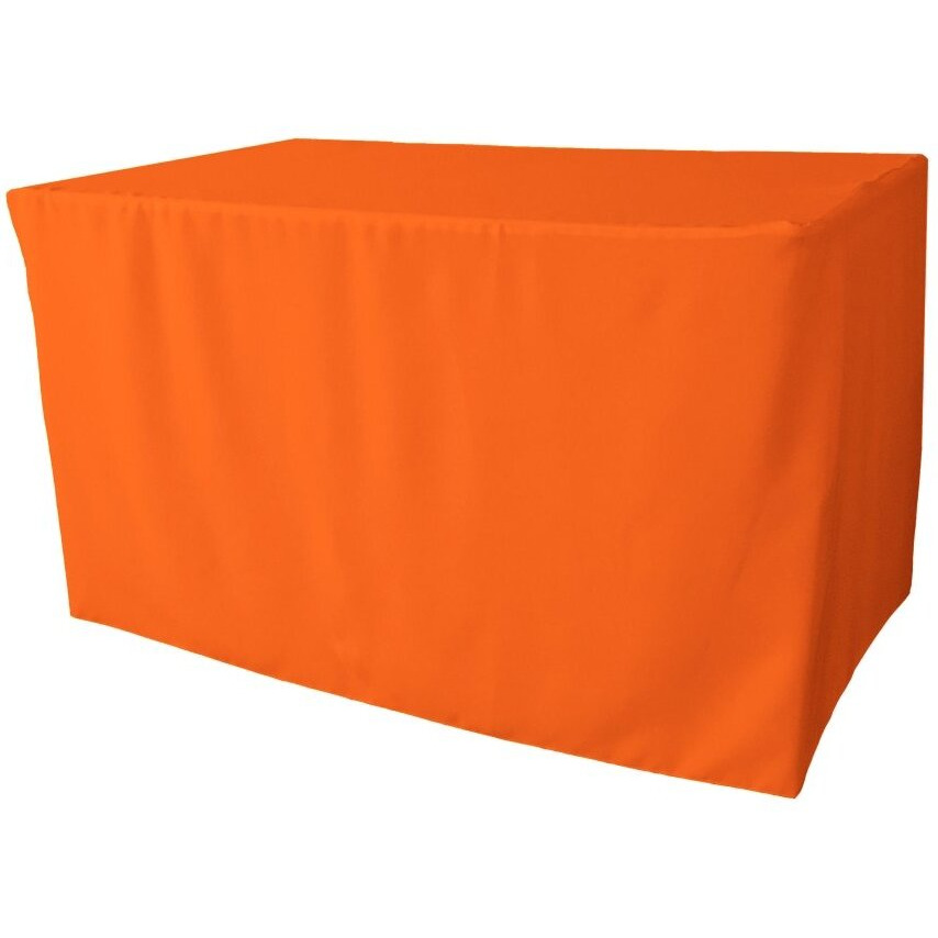 TCpop-fit-48x24x30-OrangeP48 1.67 lbs Polyester Poplin Fitted Tablecloth  Orange