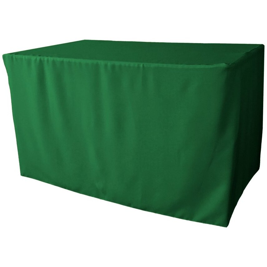 TCpop-fit-48x24x30-GreenEmP32 1.67 lbs Polyester Poplin Fitted Tablecloth  Emerald Green