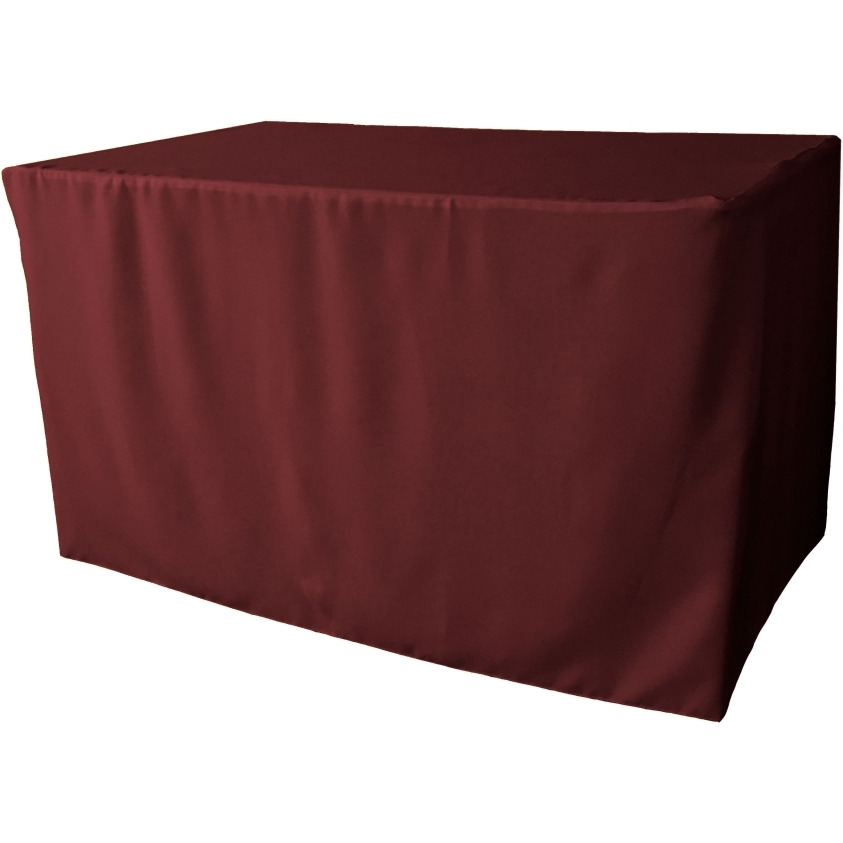 TCpop-fit-48x30x30-BurgundyP17 1.8 lbs Polyester Poplin Fitted Tablecloth  Burgundy
