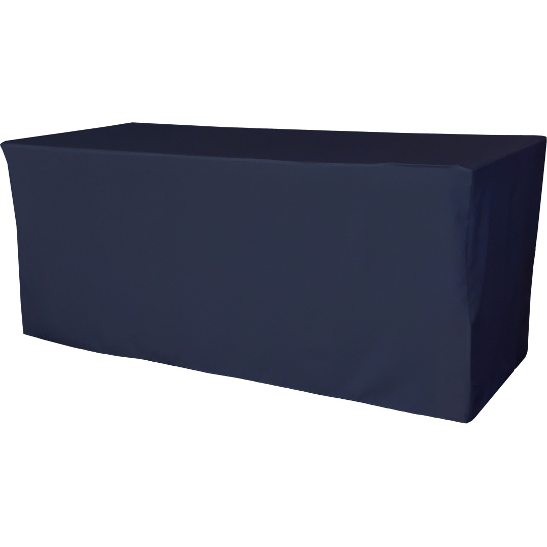 TCpop-fit-72x30x30-NavyP72 2.23 lbs Polyester Poplin Fitted Tablecloth  Navy