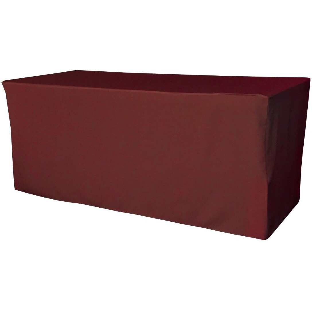 TCpop-fit-72x24x30-BurgundyP17 2.1 lbs Polyester Poplin Fitted Tablecloth  Burgundy