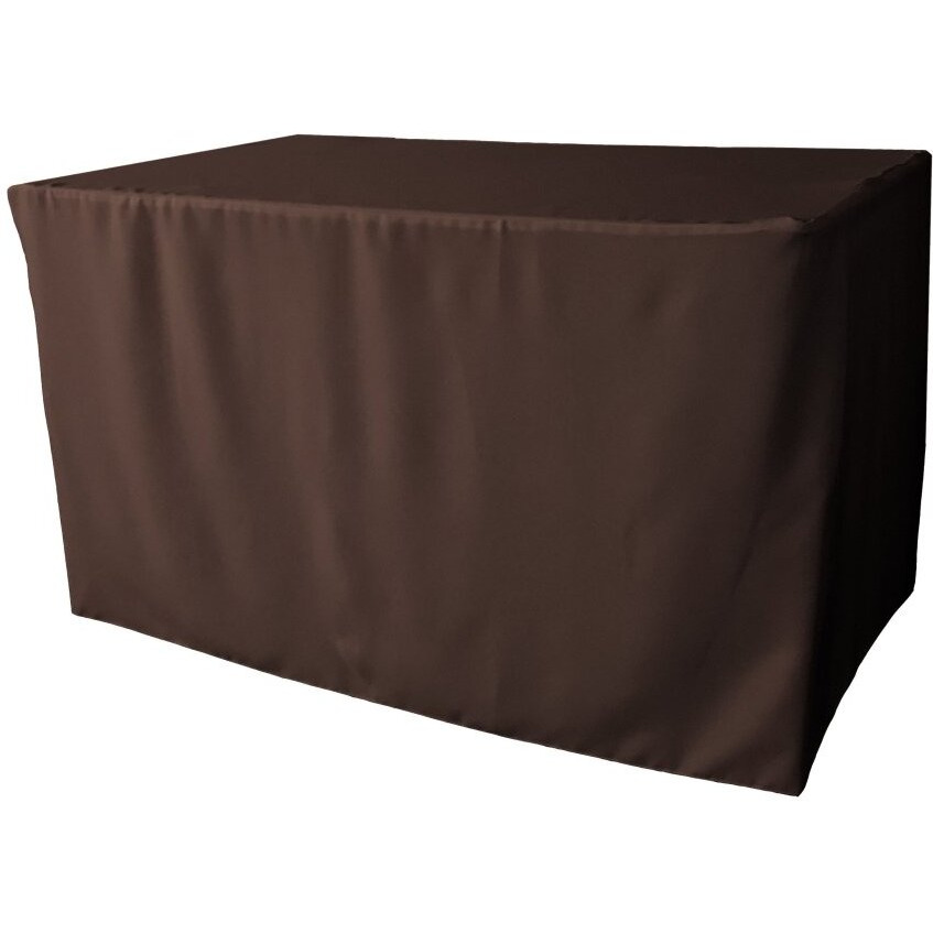 TCpop-fit-48x30x30-BrownP22 1.8 lbs Polyester Poplin Fitted Tablecloth  Brown