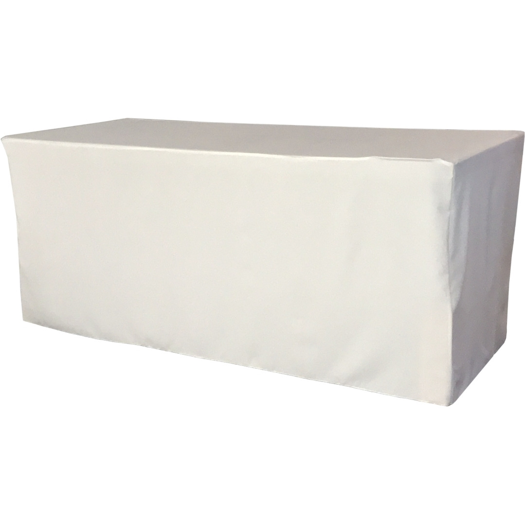TCpop-fit-72x24x30-WhiteP11 2.1 lbs Polyester Poplin Fitted Tablecloth  White