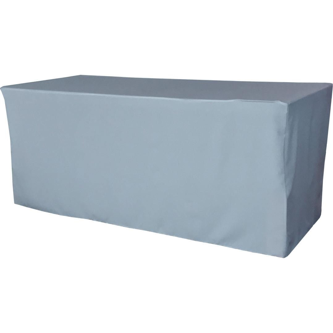TCpop-fit-96x30x30-BlueLgtP18 2.77 lbs Polyester Poplin Fitted Tablecloth  Light Blue