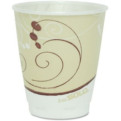 Symphony Design Trophy Foam Hot/Cold Drink Cups- 8 oz.- Beige- 1000/Carton