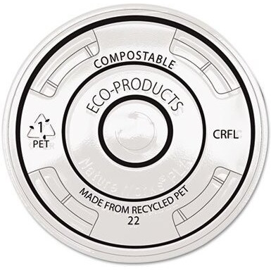 Recycled Content Clear Plastic Cold Drink Cup Lids- Clear- 1000/Carton