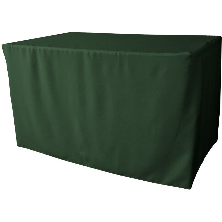 TCpop-fit-48x24x30-GreenHuP20 1.67 lbs Polyester Poplin Fitted Tablecloth  Hunter Green