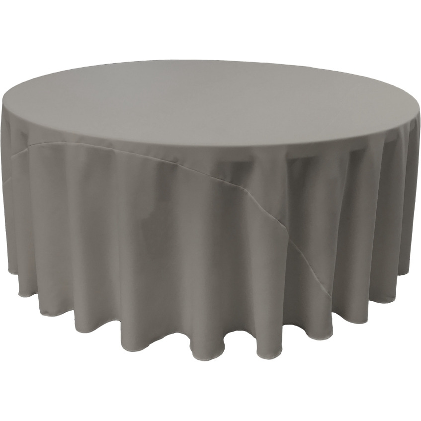 TCpop132R-GrayDrkP12 Polyester Poplin Tablecloth  Dark Gray - 132 in. Round
