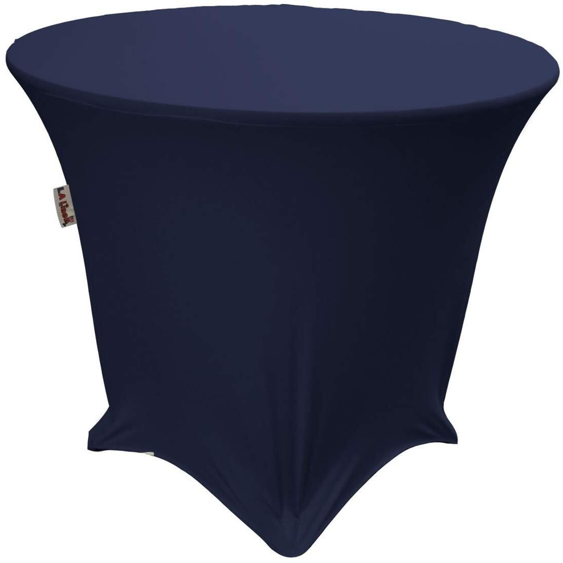 TCSpandex36Rx30H-NavyX72 Round Spandex Tablecloth  Navy - 36 x 30 in.