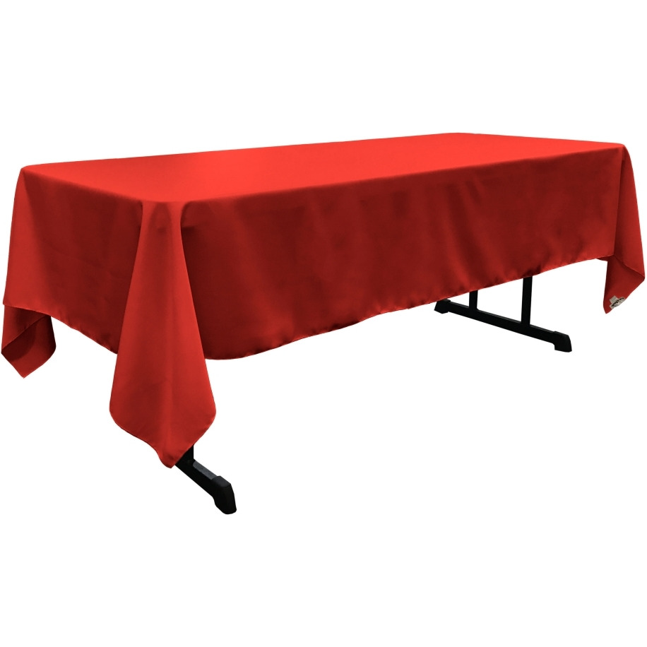 TCpop60x108-RedP98 Polyester Poplin Rectangular Tablecloth  Red - 60 x 108 in.