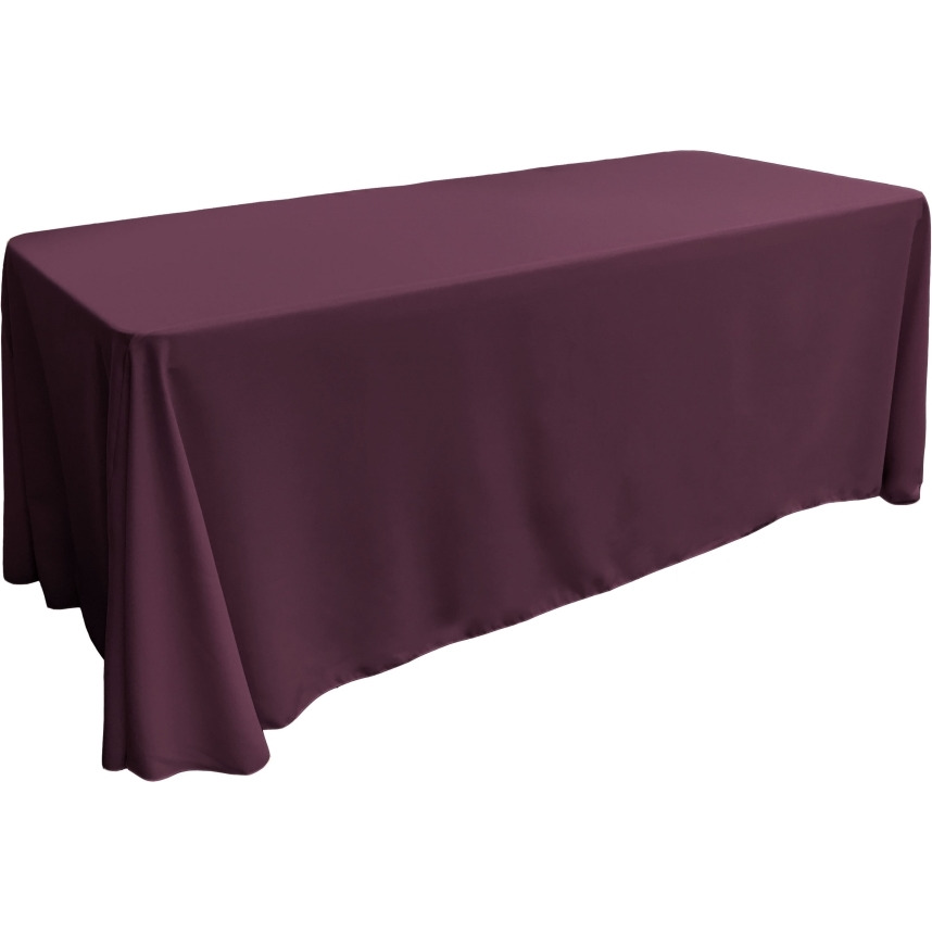 TCpop90x132-EggplantP42 Polyester Poplin Rectangular Tablecloth  Eggplant - 90 x 132 in.